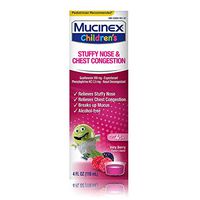 Mucinex Children's Stuffy Nose & Cold Liquid, Mixed Berry, 8oz (2X4oz)