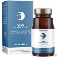 CoQ10 by Nutri-Rich - HIGH Potency 100mg coenzyme Q10, Antioxidant for Heart Health & Cellular Energy, Naturally Fermented, for Aging & Statin Usage (30 Softgels)
