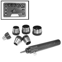 Neiko 02614A Interchangable Hollow Hole Punch Set with Handle, Heavy Duty with Handle Case, 10-Piece Large Set