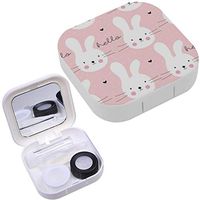 Portable Contact Lens Case Box Travel Kit Mirror + Bottle + Tweezers Container Holder [ Cute Bunny Rabbit ]