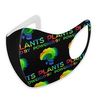 Fashion Face Mask Adjustable Elastic Band Face and Nose Cover for Pollen Smog Climbing - Anti Pet Hair Allergy (Powered by Plants Vegan Mouth Cover)