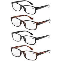 Reading Glasses 4 Pack for Men & Women Readers with Spring Hinge for reading