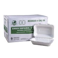 EHL-96 Empress Earth Hinged Container Molded Fiber 9" X 6" Hoagie Natural 2/125, 250 per case