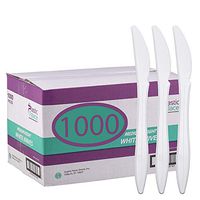 Disposable Plastic Knives in Bulk, Medium Weight & White by Plastic Palace