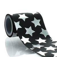 3" Black w/Silver Stars Grosgrain Ribbon 5yd