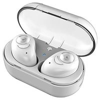 Wireless Earbuds, Bluetooth 5.0 Auto Pairing Hi-Fi Stereo Sound Earphones, Noise Cancelling, Dual Built-in Mic Headphones, 2000mAh Charging Case as Power Bank by Relaxyo (White)