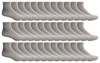Yacht & Smith King Size Cotton Diabetic Crew & Ankle Socks, Loose Fit Top Non-Binding Medical Socks (36 Pack Gray Ankle, King (13-16))