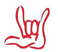 Home Grown Claremore I Love You - Sign Language - Vinyl Decal Sticker (RED, 5.5" X 5.5")