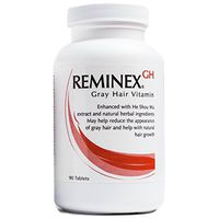 ReminexGH Anti Gray Hair Vitamins - 90 Capsules Hair Supplement Enriched With Saw Palmetto Extract Restores White Hair To Healthy Natural Color (1 Bottle)