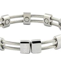 Stainless Steel Magnetic Cable Bracelet Silver (Medium)