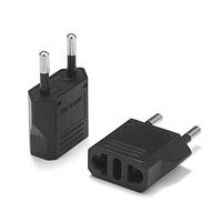 United States to France Travel Power Adapter to Connect North American Electrical Plugs to French outlets For Cell Phones, Tablets, eReaders, and More (2-Pack, Black)
