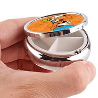 DISNEY COLLECTION Pill Box 3 Compartment Clubhouse Wallpaper Tvshow Comics Cute Goofy Round Metal Silver Button Medicine Organizer Box Convenient Jewelry Box Vitamin Fish Oil Supplement Gift