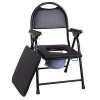 Commodes Multifunction Potty Chair for Elders Foldable Safe Toilet Seat Waterproof Leather Chair 2 Ways to Lift