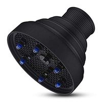Travel Hair Dryer Diffuser Collapsible for Profession Blow Natural Wavy Fine Thick Hair; Fits Blow dryers with up to 2"Nozzle 2019-Black
