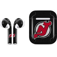 Skinit Decal Audio Skin for Apple AirPods with Wireless Charging Case - Officially Licensed NHL New Jersey Devils Distressed Design