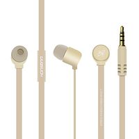 Honsenn in-Ear Earbuds with Mic, Tangle-Free Wired Earphones for iPhone, iPad, iPod, Samsung Galaxy, Android Smartphones, Tablets, Computers (Gold)