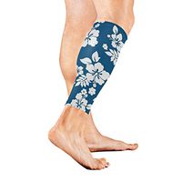 Calf Sleeve Hawaiian Flowers Black and White Protective Guard for Men Women - Basketball Football Run (1 Pair)