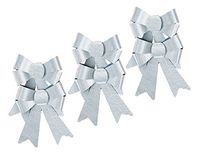 Set of 6 Black Duck Brand Silver Metallic Christmas Bows 5.5" x 8" Silver Hologram / 5 Loop (Medium, Silver)