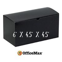 OfficeMax Gift Boxes - 6" x 4.5" x 4.5", Glossy Black (100 Piece Case) (Gloss Black)