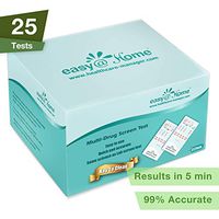25 Pack Easy@Home 5 Panel Instant Drug Test Kits - Testing Marijuana (THC), COC, OPI 2000, AMP, MET/mAMP- Urine Dip Drug Testing -#EDOAP-254