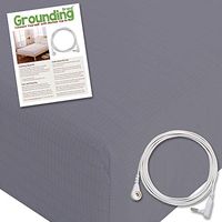 Grounding Brand Fitted Full Size Sheet with Earth Connection Cable, 400TC Conductive Mat with Pure Silver Thread for Better Sleep and Healthy Earth Energy, Rich Grey