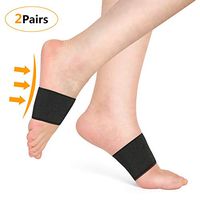 exeblue Arch Compression Sleeve for Plantar Fasciitis,Foot Arch Supports for Women & Men,Flat Feet Elastic Bandage Foot Brace(2 Pairs-Black Size M/L