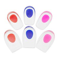 SITAKE 3 Pair Gel Heel Cushions and Cups - Corrective Heel Inserts - Pad & Shock Absorbing Support - Silicone Gel Heel Cups Clear for Women Men - 3 Colors (40-46)