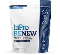BiPro RENEW 100% Whey Isolate Protein Powder, Dietician Recommended Dietary Supplement, Gluten Free, Vanilla, 1 Pound
