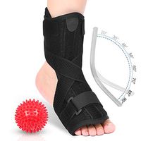 Plantar Fasciitis Night Splint with Foot Massage Ball, Orthotics Dorsal Night Splint for Plantar Fasciitis, Drop Foot, Achilles Tendonitis, Night And Day Heel Pain Relief, Fits Left or Right Foot