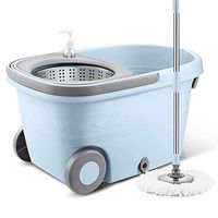 SCDTB Spin Mop Floor Cleaning Supplies - Stainless Steel Spinning Mop and Bucket with Wringer Home Cleaning Kit for Hardwood Floors and Tiles