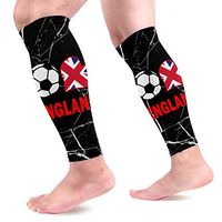 Soccer Heart Football England Flag Calf Compression Sleeves for Men & Women Graduated Compression Socks for Running Walking & Athletic 1 Pair