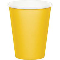 Creative Converting Celebrations 96-Count 9 oz. Hot/Cold Cups, School Bus Yellow - 315208