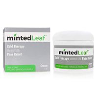 mintedLeaf - Cold Therapy Menthol 10% Pain Relief Cream- Relief for Minor Aches and Pains, Muscle and Joints Soreness, Simple Back Aches, Sprains, and Bruises, Sulfate and Paraben Free, 3oz
