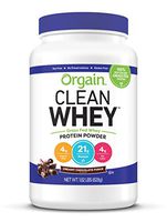 Orgain Grass Fed Clean Whey Protein Powder, Creamy Chocolate Fudge - Low Net Carbs, Gluten Free, Soy Free, No Sugar Added, Kosher, Non-GMO, 1.82 Pound (Packaging May Vary)