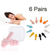 6 Pairs Ear Plugs Noise Cancelling - NRR 32, Waterproof, Hypoallergenic - Ultra Comfortable Noise Reduction Silicone Earplugs Hearing Protection for Concerts, Swimming, Airplanes, Snoring