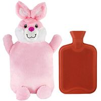Athoinsu Premium 2L Rubber Hot Water Bottle with Cute Pink Bunny Plush Animal Cover for Girls Women Children(Rabbit)
