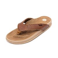 Revs Premium Pain Relief Reflexology Massage Flip Flops in Brown - Unisex, 24.5cm. Wear for Improved Circulation & Better Health & Well-Being.