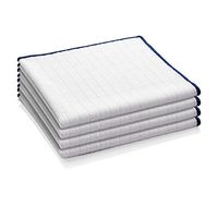 E-Cloth Wash & Wipe Microfiber Dish Cloths, White with Blue Trim, 4 Count