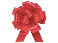 PMU Pull String Bows 5 Inch 20 Loops Red Pkg/3