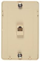 Allen Tel Products AT229 Single Gang, 1 Port, Contains Three 6 Position, 4 Conductor Modular Jacks Wall Telephone Outlet Jack, Plastic, Ivory