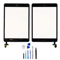 BESTeck Replacement Screen Digitizer Compatible for Apple iPad Mini 1 A1432 A1454 A1455 and Mini 2 A1489 A1490 A1491 with IC Chip, Home Button, Adhesive and Tools (Black)