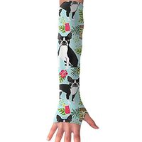 Boston Terrier, Palm Trees Summer Holiday UV Protection, Compression & Cooling Arm Sleeves For Cycling/Golf/Basketball/ Other Sports