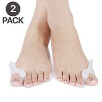 Flexzion Bunion Corrector and Pain Relief Gel Sleeve Guard Hammer Toe Spacers 2 Pack (2Pcs) /w Foot Bunion Pads Cushion Splint Orthopedic Separators Straightener/f Hallux Valgus Crooked Corrector