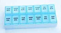 Ezy-Dose 7-Day AM/PM Pill Reminder, Colors Vary - Pack of 2