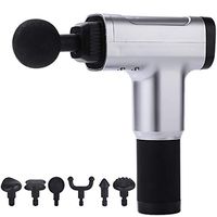Massage Gun Deep Tissue Percussion Massager Gun for Deep Relaxation, Cordless Electric Body Massage for Neck and Back Foot Leg Muscle 6 Speeds & 6 Heads (Silver)