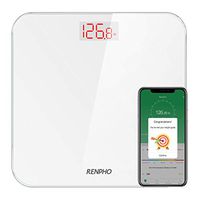 RENPHO Bluetooth Bathroom Scale Digital Weight with BMI, Smart Weighing Body Scale with Easy-to-Read Backlit LED & Smartphone App, Sturdy Tempered Glass, 400 lbs, White