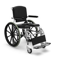 Arcatron Mobility Frido Prime SSS100 Self Propelled Shower Commode Wheelchair with Height Adjustability & Swivel Armrest - (Black)