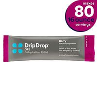 DripDrop ORS – Patented Electrolyte Powder for Dehydration Relief Fast - For Workout, Hangover, Illness, Sweating & Travel Recovery - Berry - 80 x 16oz Servings