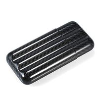 Decdeal 3 Holders Genuine Leather Cigar Case, Carbon Fiber Lightweight Cigar Storage Tube Holder Travel Cigar for up to 57 Ring Gauge Cigars