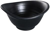 Yanco BP-3204 Black Pearl-2 Yuanbao Bowl, 3.5oz Capacity, 4.75" Diameter, Melamine, Black Color with Matting Finish, Pack of 48